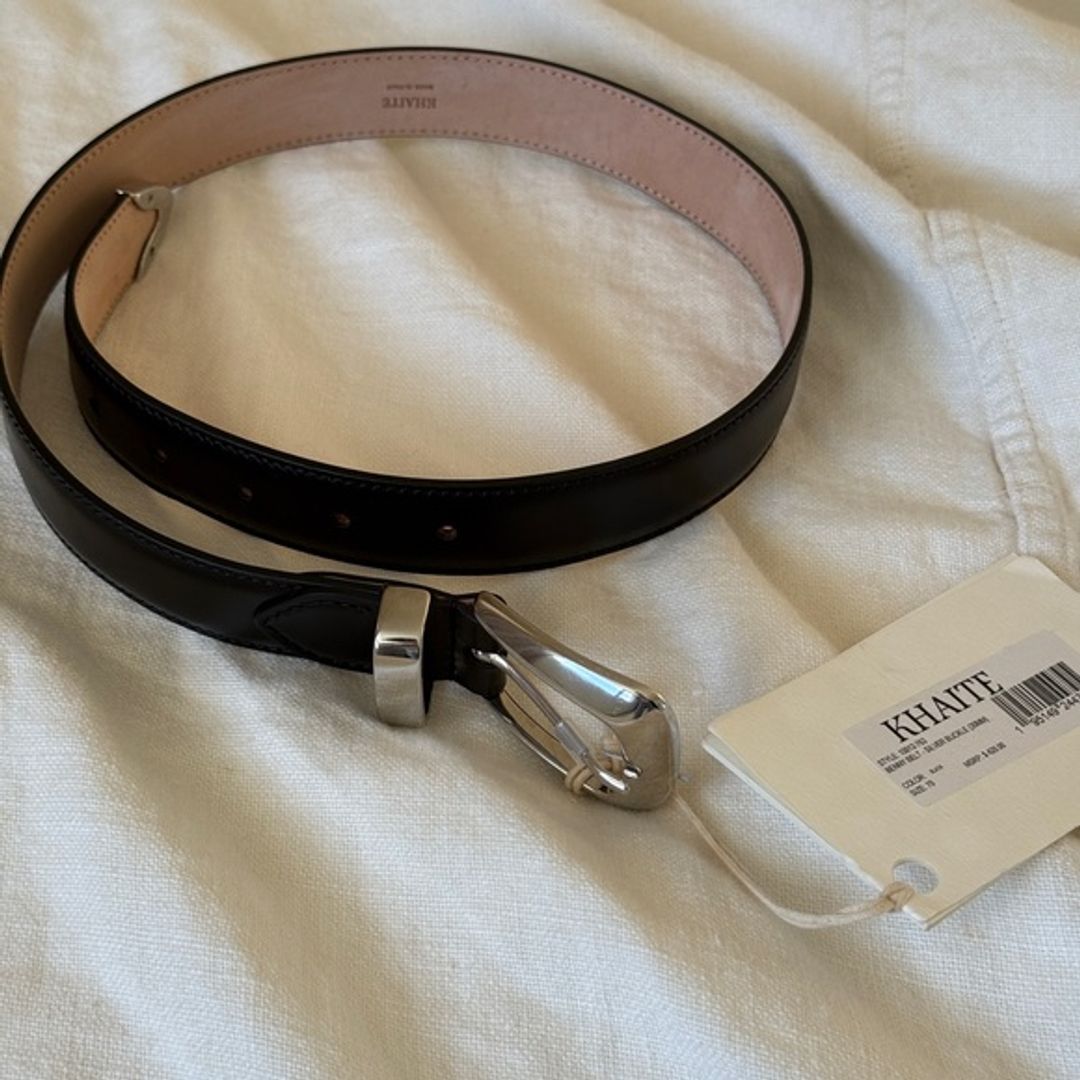 Benny Belt in Black Leather with Silver