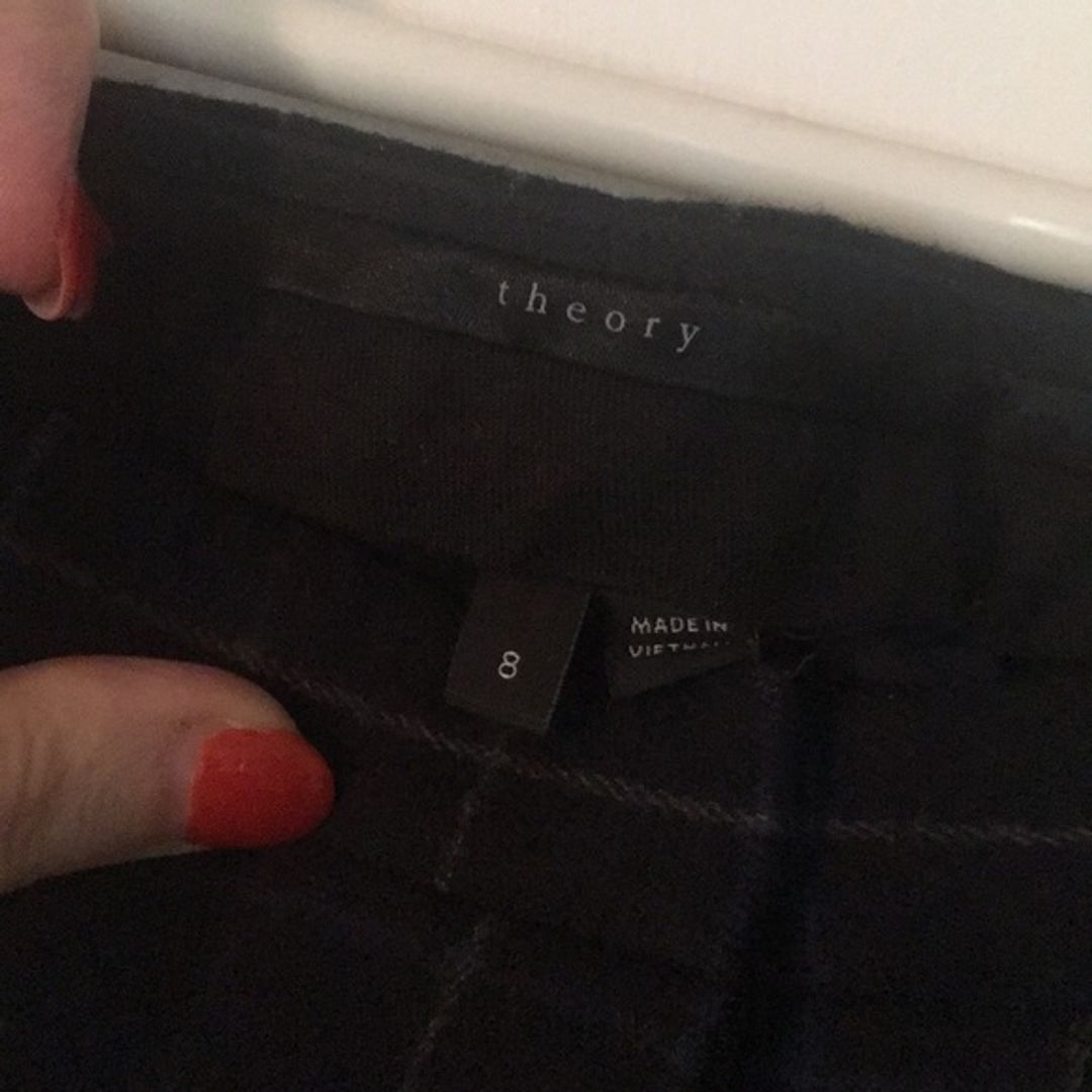 Theory Wool & Cashmere Plaid Crop Pant in Blue