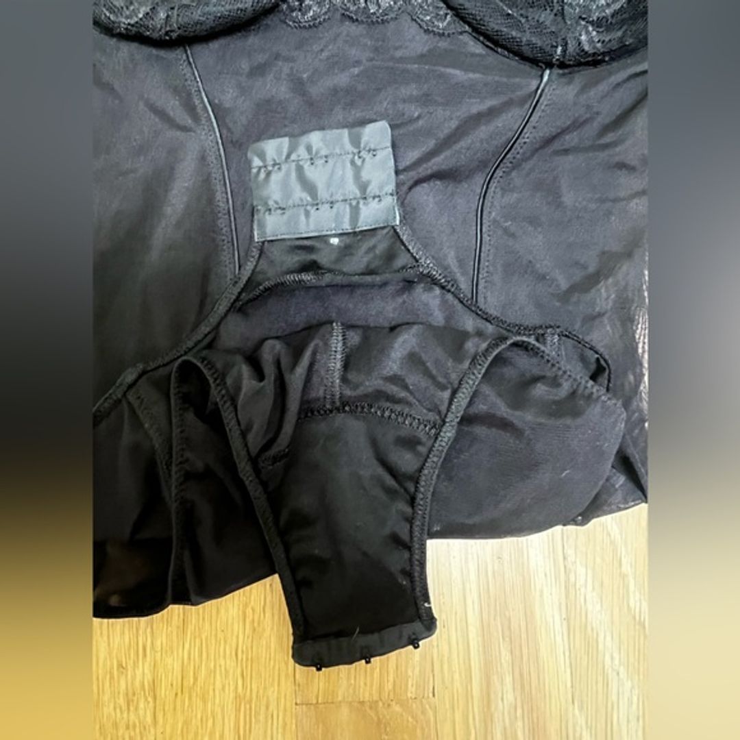 La Perla Vintage Malizia Black Mesh Nylon Lace Bodysuit