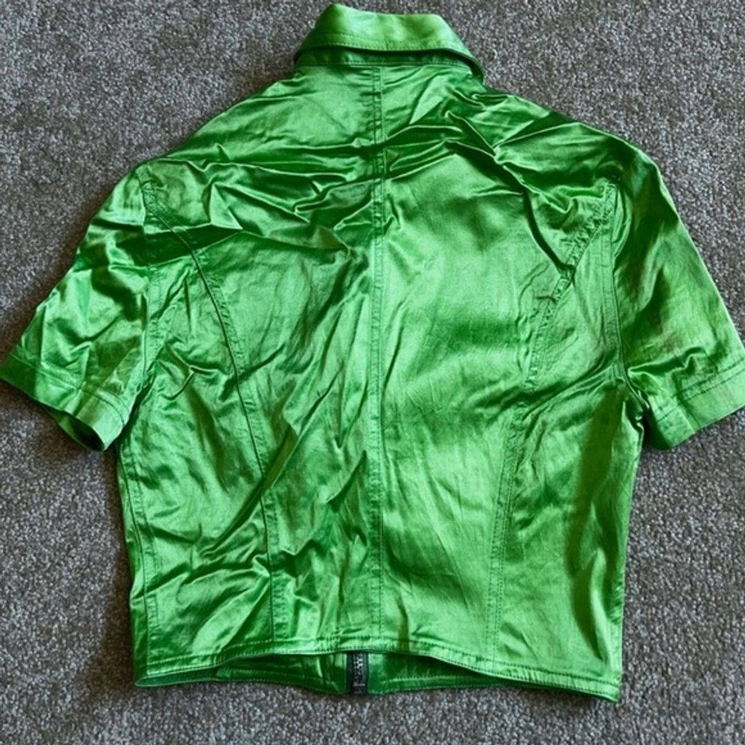 Versace Vintage Lime Green Top and Short-Sleeve Jacket