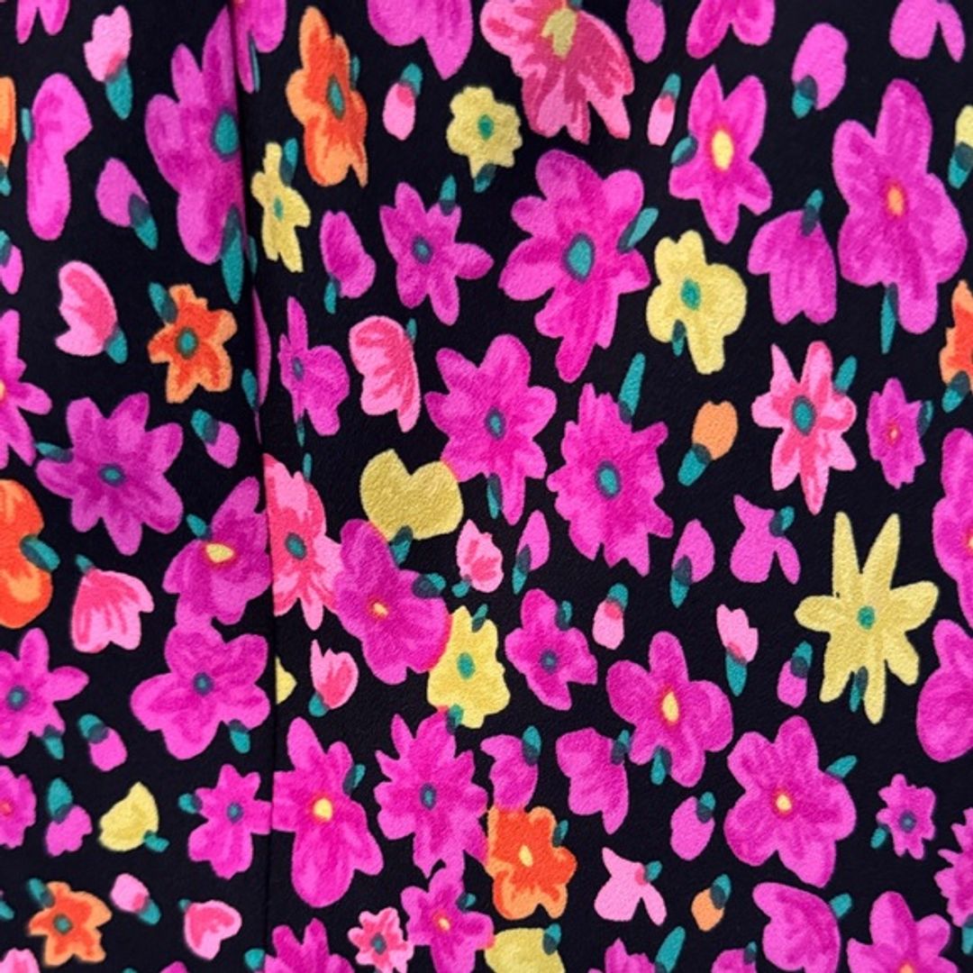 NWT Kate Spade Vibrant Pink and Yellow Floral Dress with Puff Sleeves 10 US