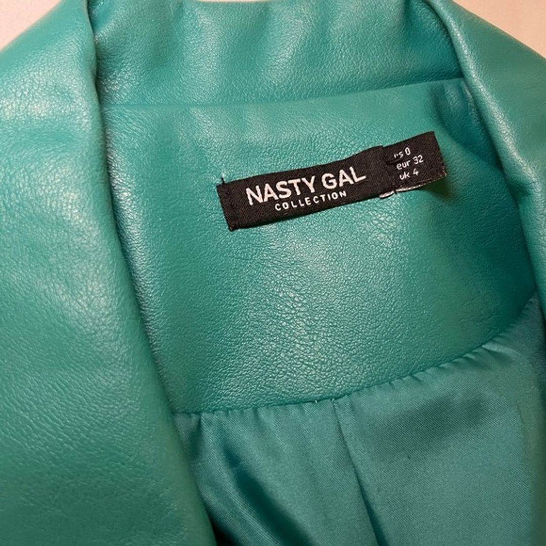 Nasty Gal Oversized Faux Leather Button Up Jacket