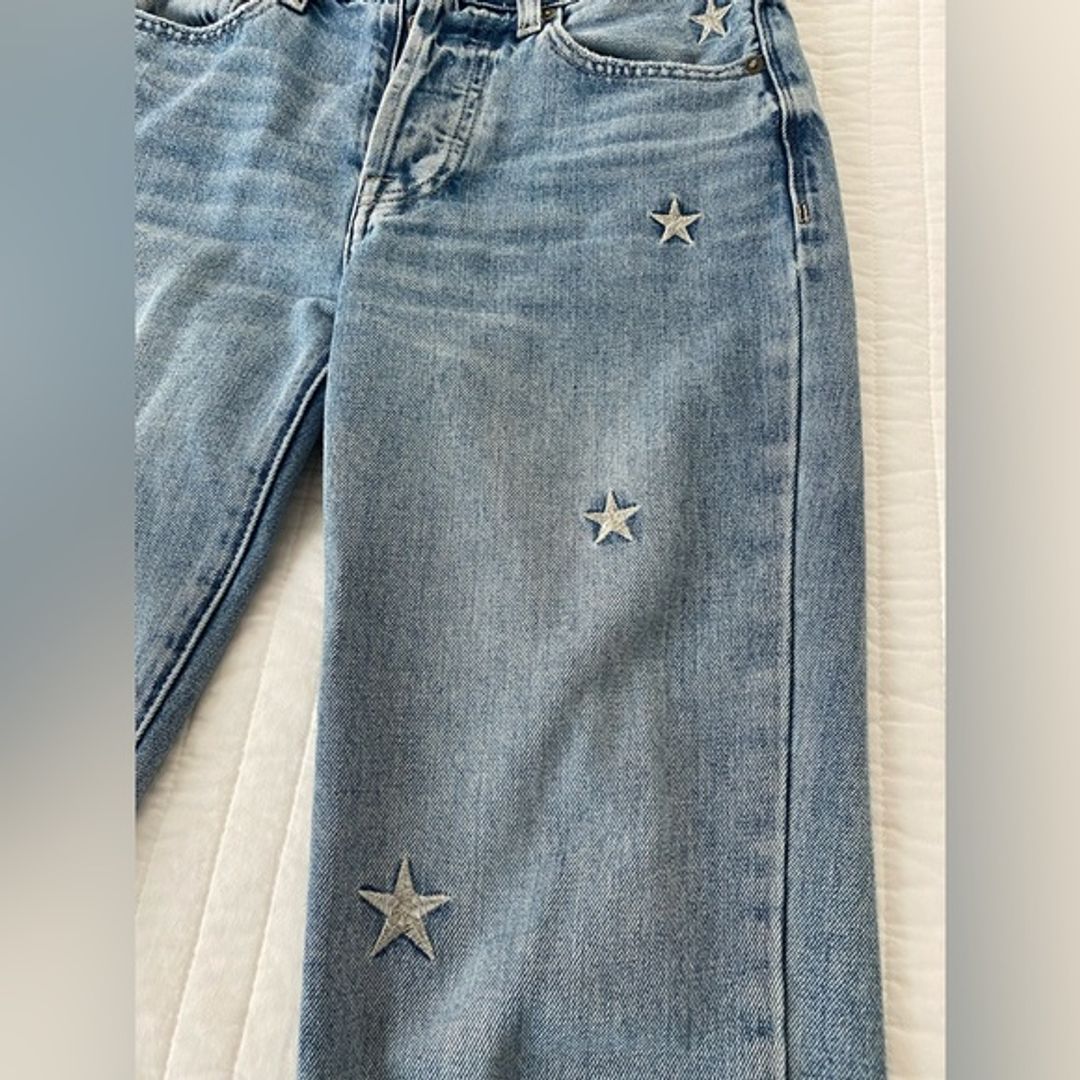 Pistola Charlie Straight Leg Jeans with Star Embroidery