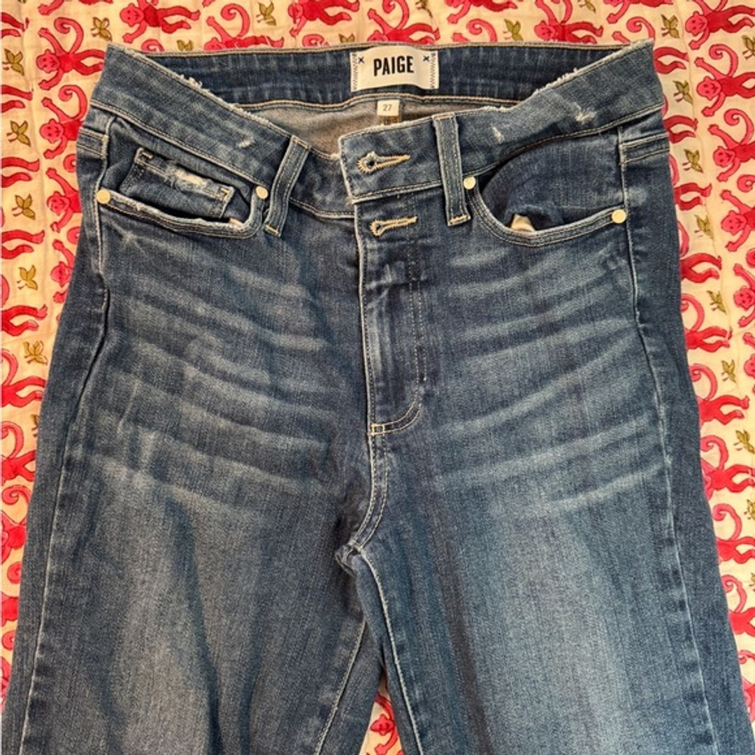 Paige jeans dark wash size 27 frayed hem