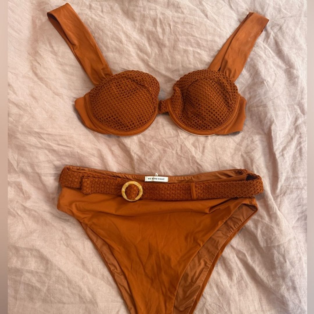 WeWoreWhat Fishnet Belted Bikini