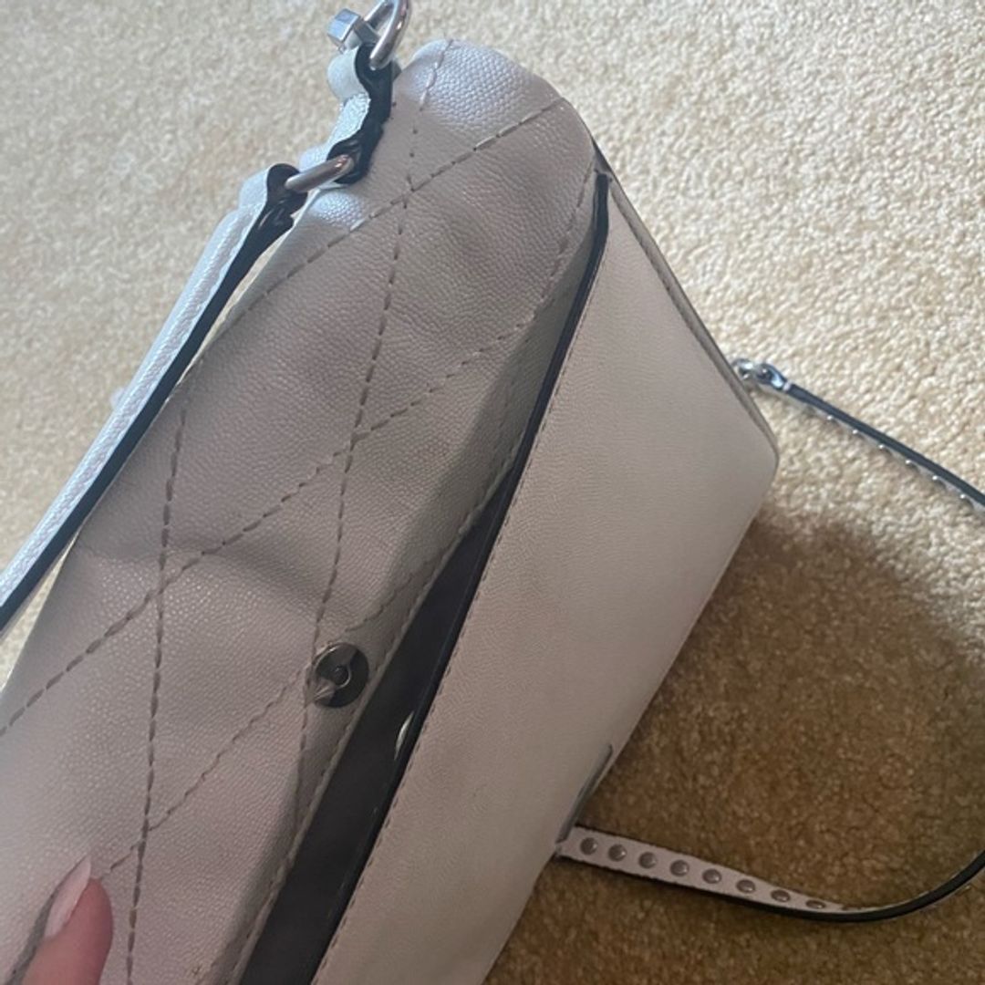 Rebecca Minkoff Je t’aime Medium White Crossbody Bag (Silver)