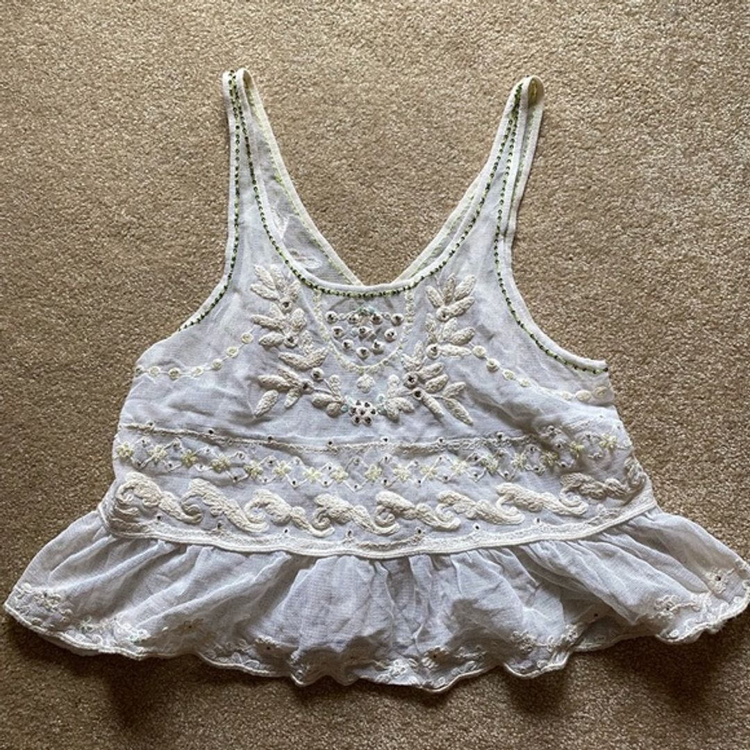 Free People Embroidered Top XS