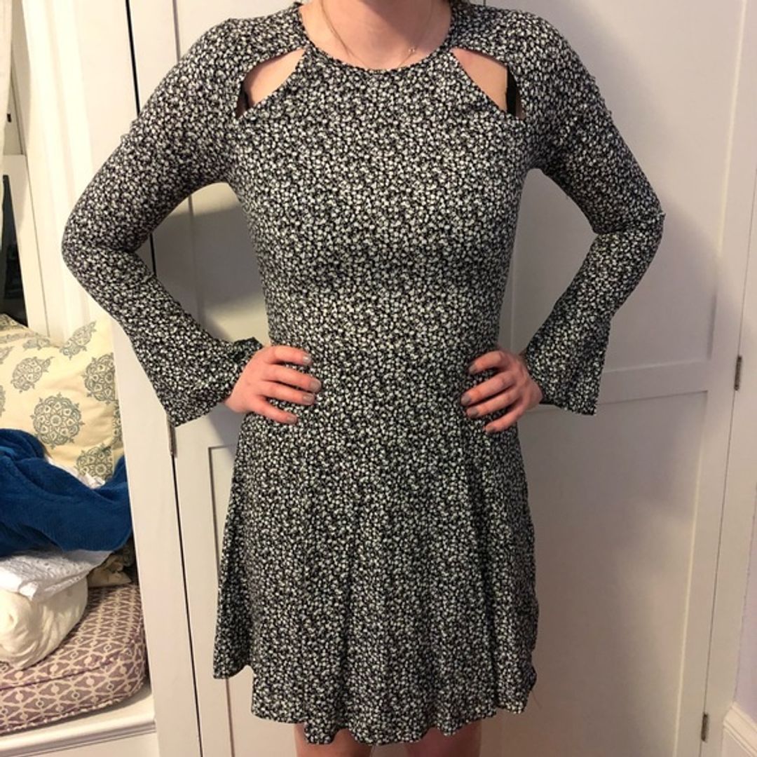 Line & Dot Black and White Dress