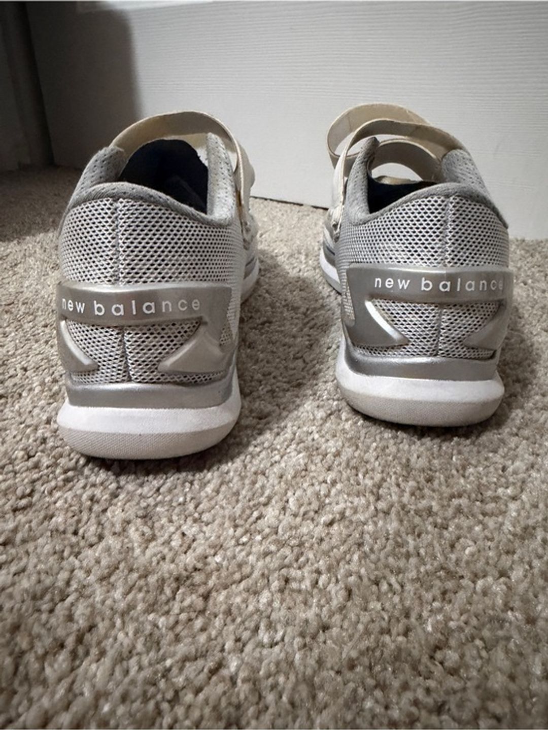 New Balance Gray and White Mesh Running Shoes