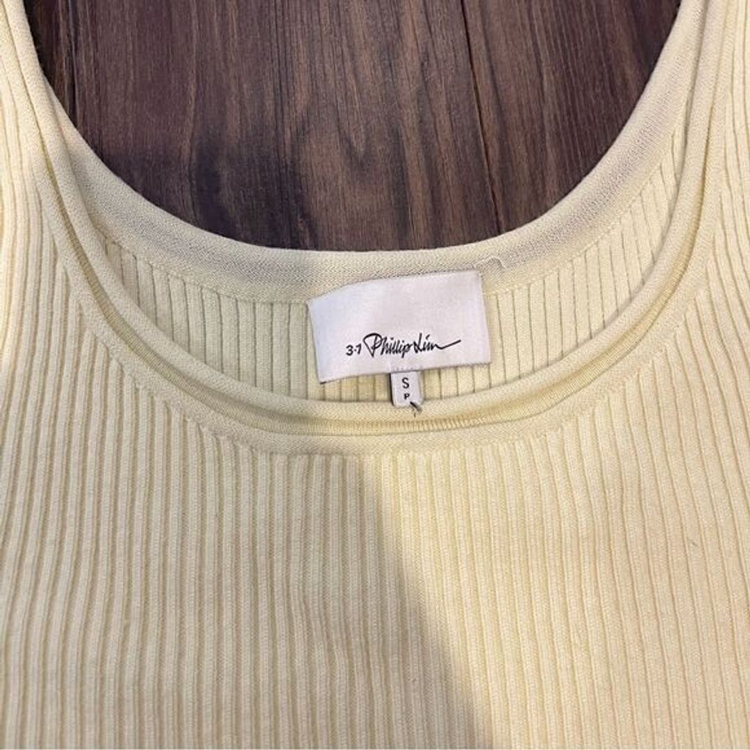 3.1 Philip Lim Yellow "Ribbed Stretch Wool Tank" Size Small