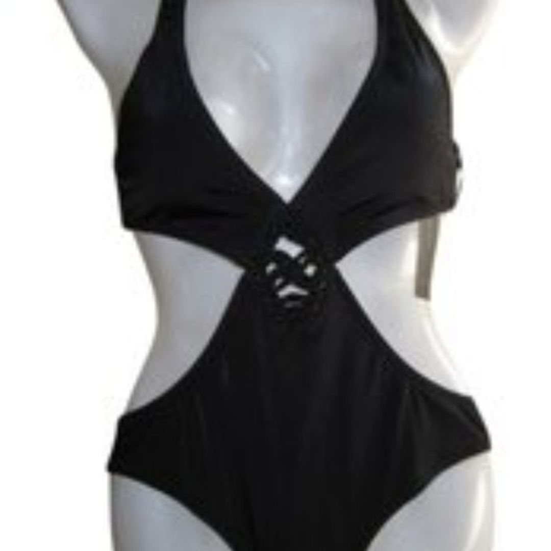 BCBGMAXAZRIA Black One-Pie Cut Out Swimsuit, S