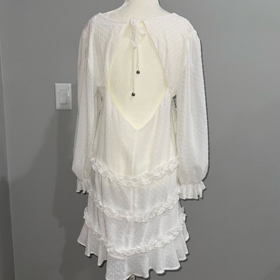 Elegant White Ruffle Dress