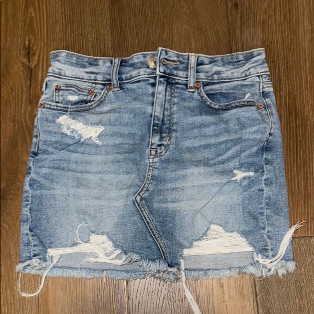 American Eagle Blue Mini Jean Skirt