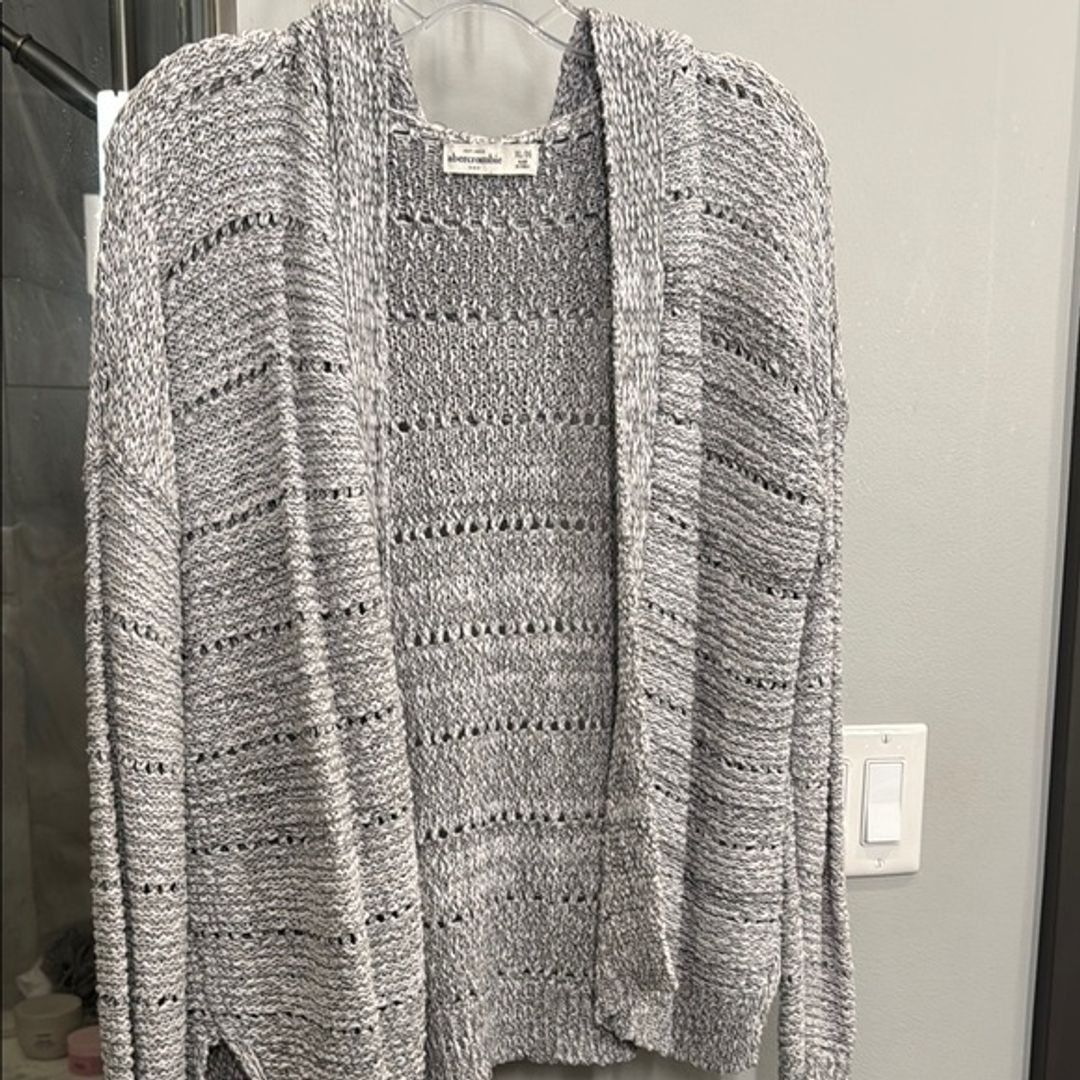 Abercrombie Kids Gray Knit Cardigan Sweater