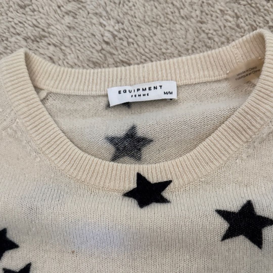 Equipment Ivory Sweater with Navy Stars