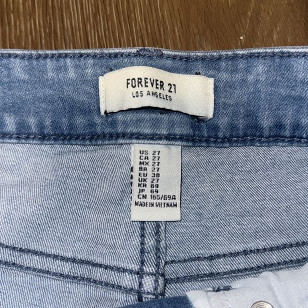 Forever 21 Blue Jean Shorts Frayed Hem