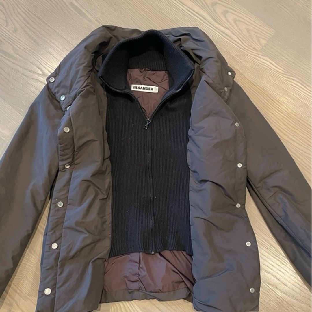 JIL SANDER Double Layer Sweater Zip Puffer Jacket Coat