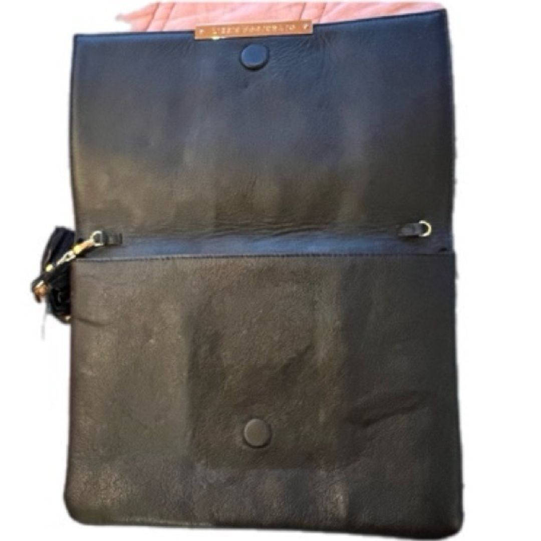 Lizzie Fortunato Port of Call Embroidered Black Leather Clutch