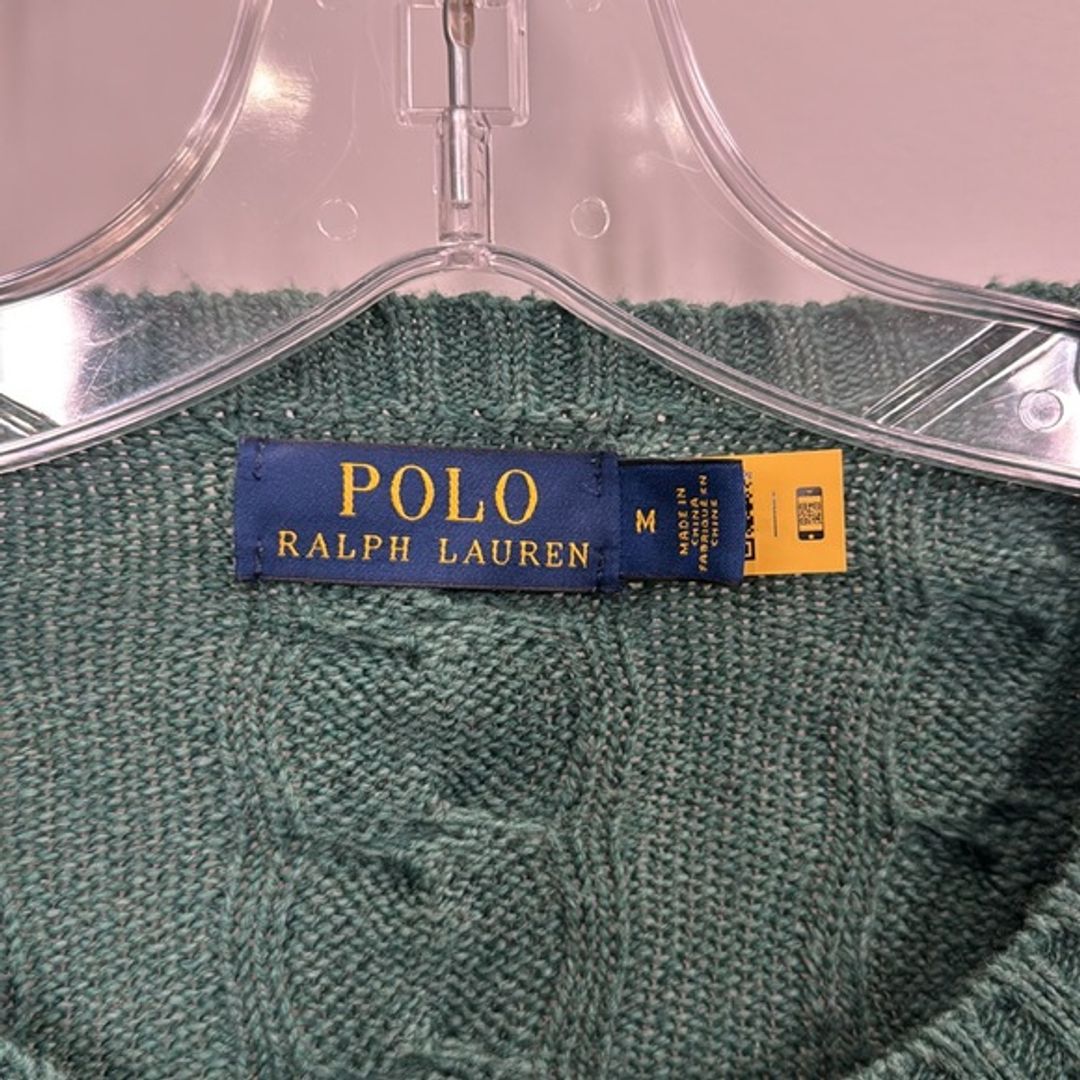 Polo Ralph Lauren Green Crewneck Cable Knit Sweater