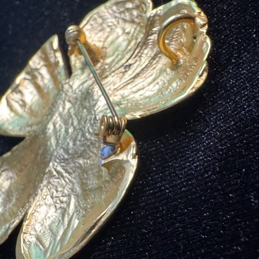 VTG Gold Flower Brooch or Pendant with Pearl Center