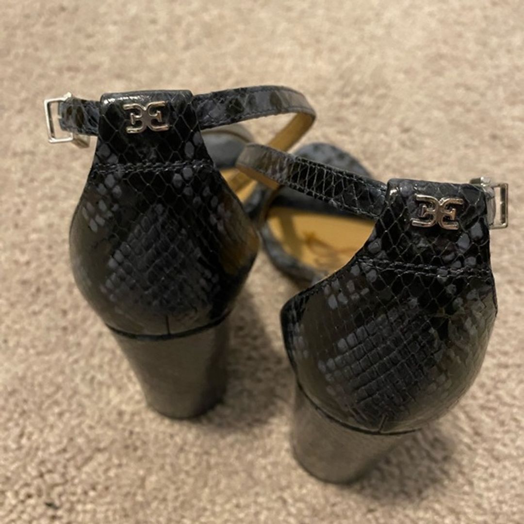 Sam Edelman Yaro Heel in Blue & Black Snakeskin