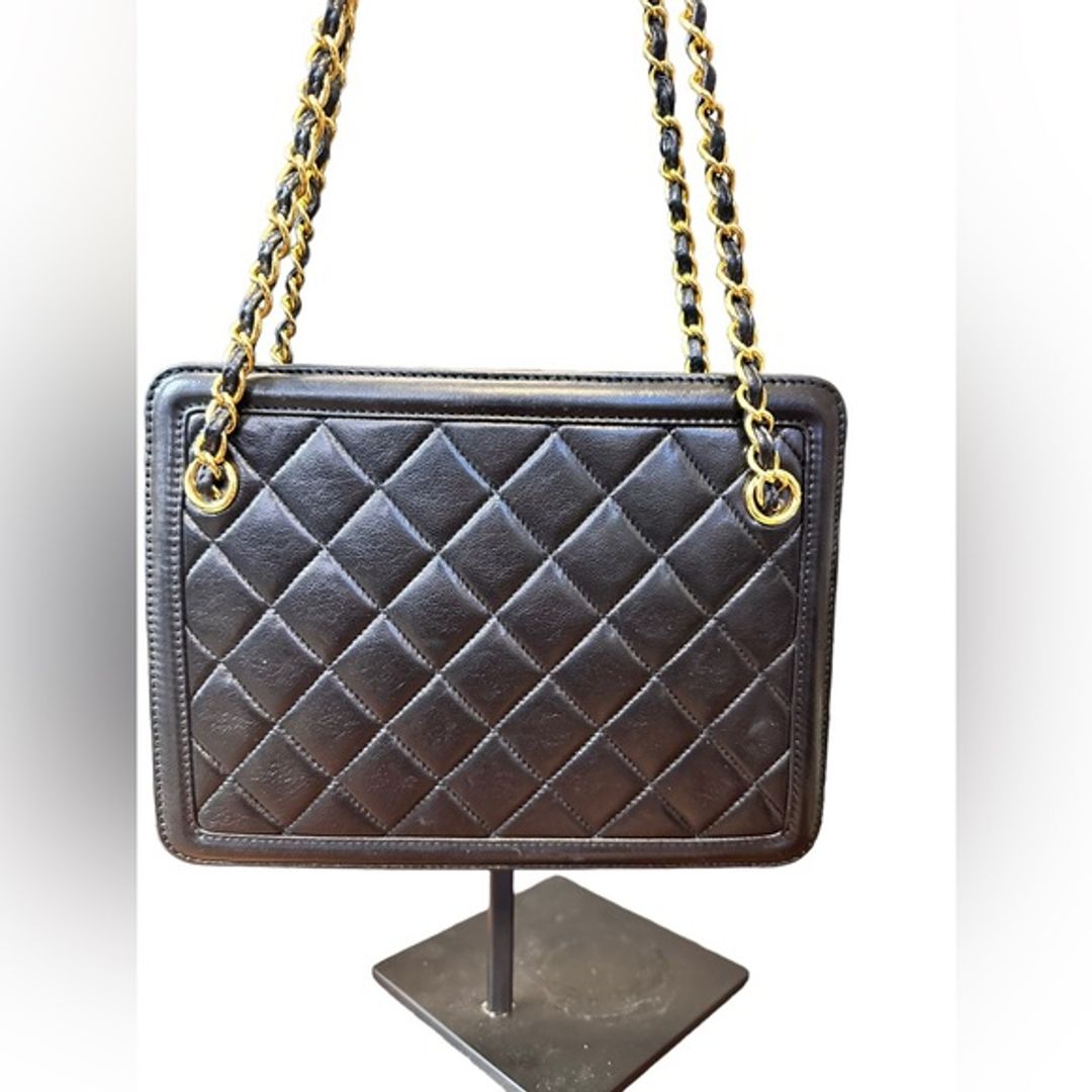 Chanel Vintage 80s Lambskin Leather Mini GST Crossbody Bag