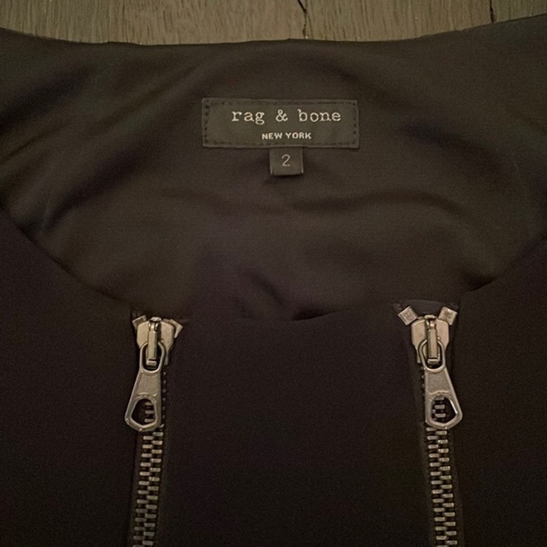 Rag & Bone Navy/Black Sleeveless Shift Dress