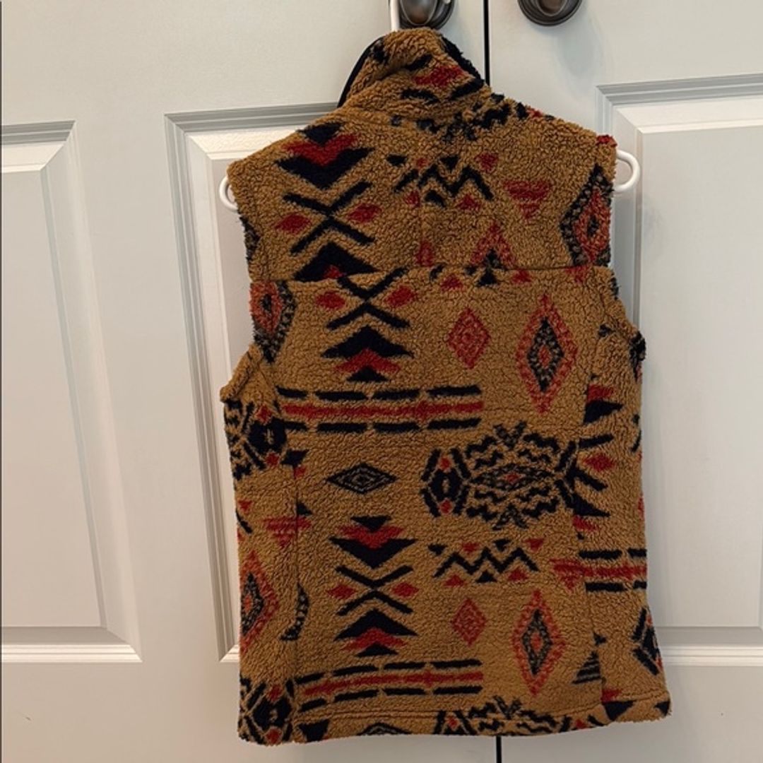 The North Face Tan and Red Patterned Vest