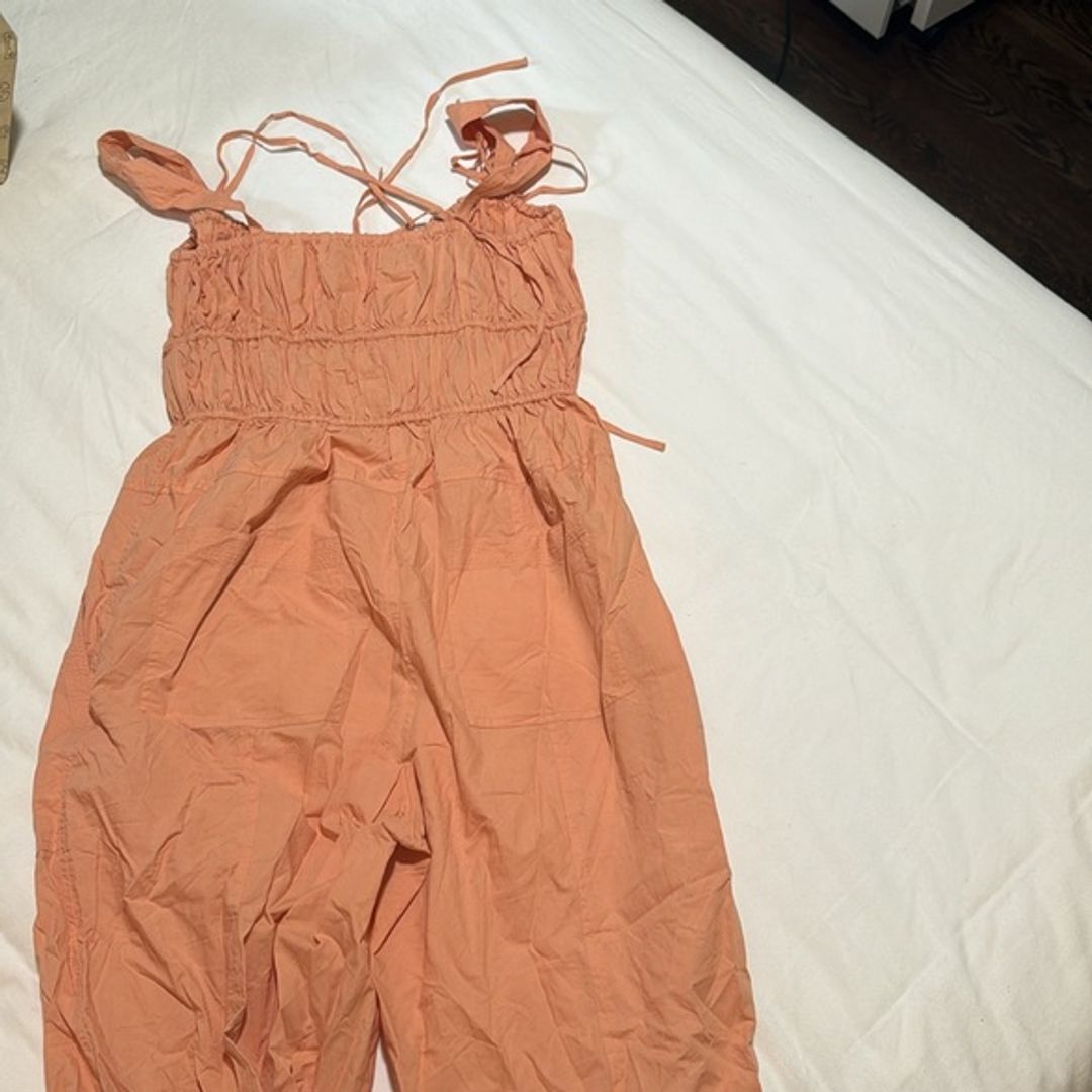 Tatum Drawstring Jumpsuit in Orange