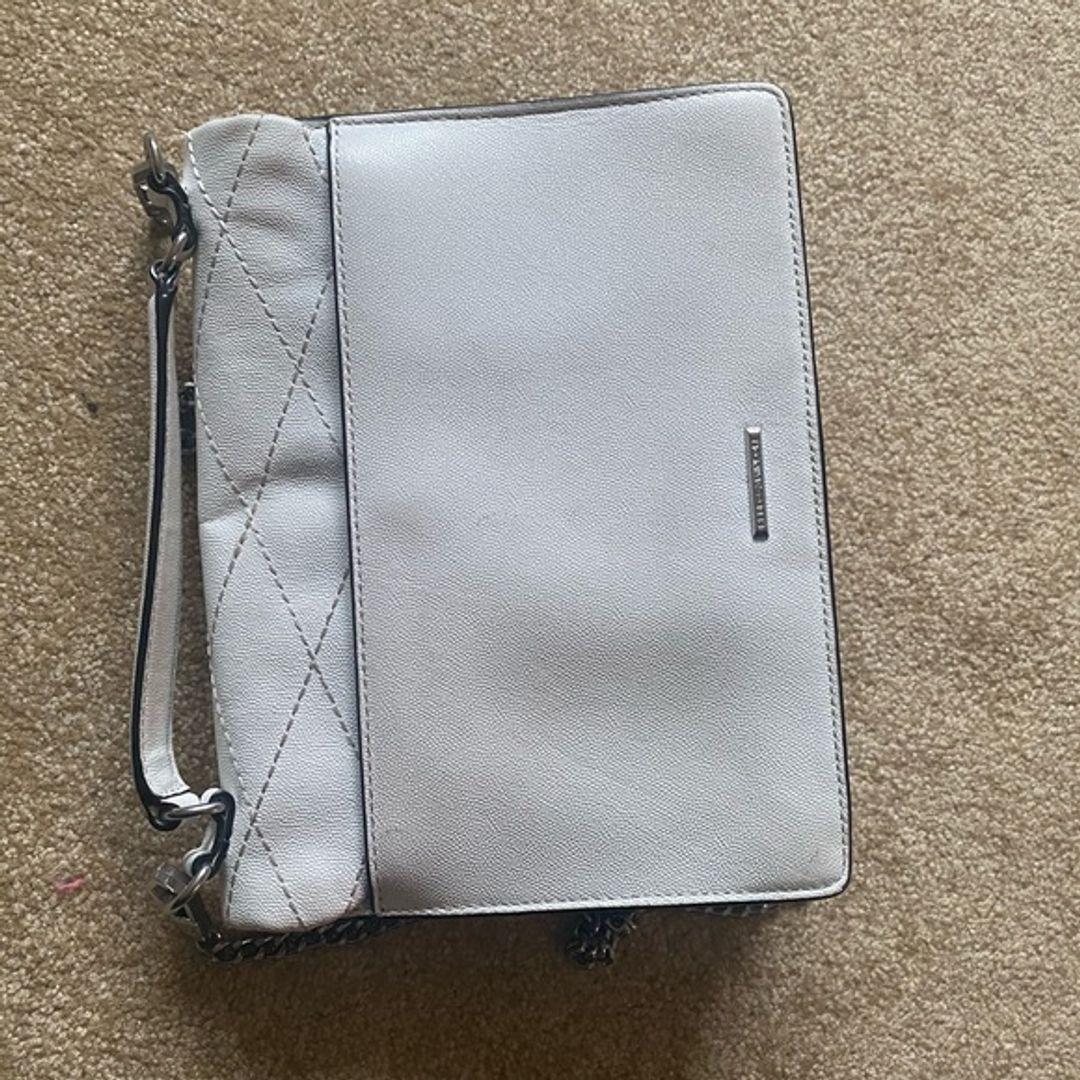 Rebecca Minkoff Je t’aime Medium White Crossbody Bag (Silver)