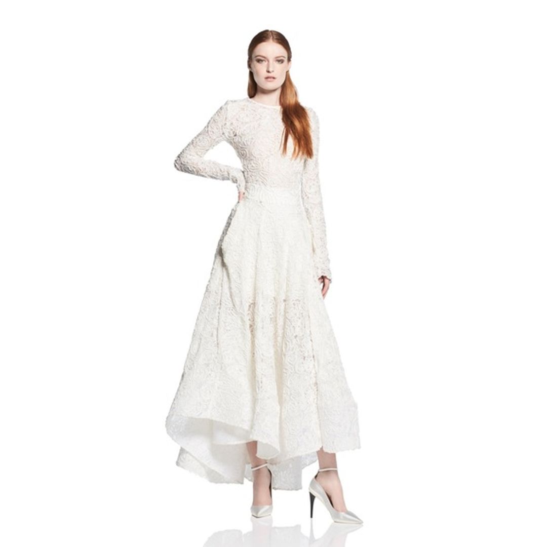 Maticevski Promising Embroidered Lace Midi Skirt Top Wedding Dress