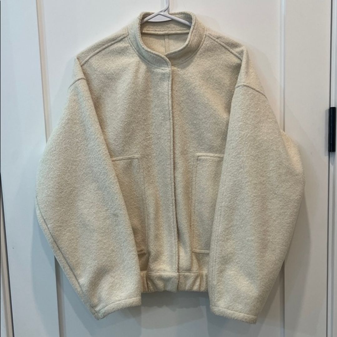 Vintage Cream Bomber Jacket
