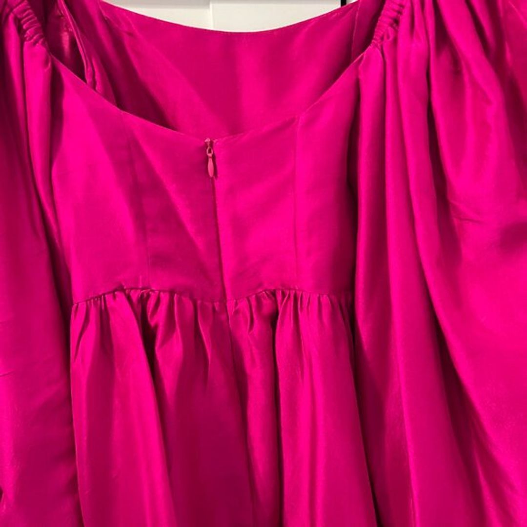 Azeeza Pink Rhiannon Silk Square Neckline Blouse