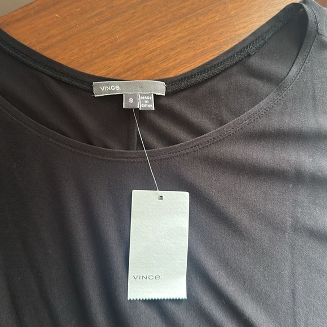 NWT Vince Black Tunic Tee Top Dolman Long Sleeve  Viscoce Stretch  
