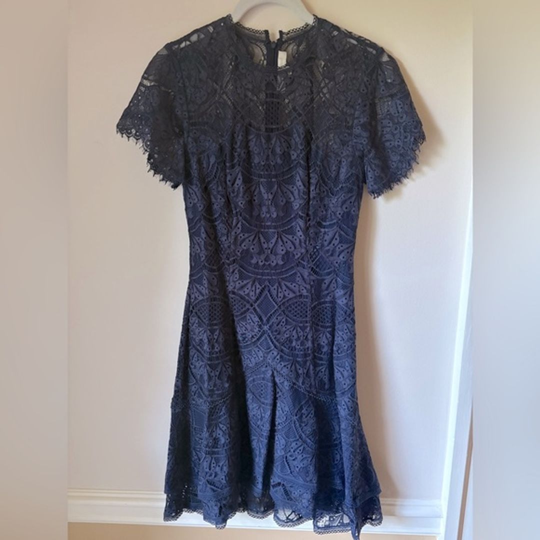 Jonathan Simkhai Navy Lace Short Dress
