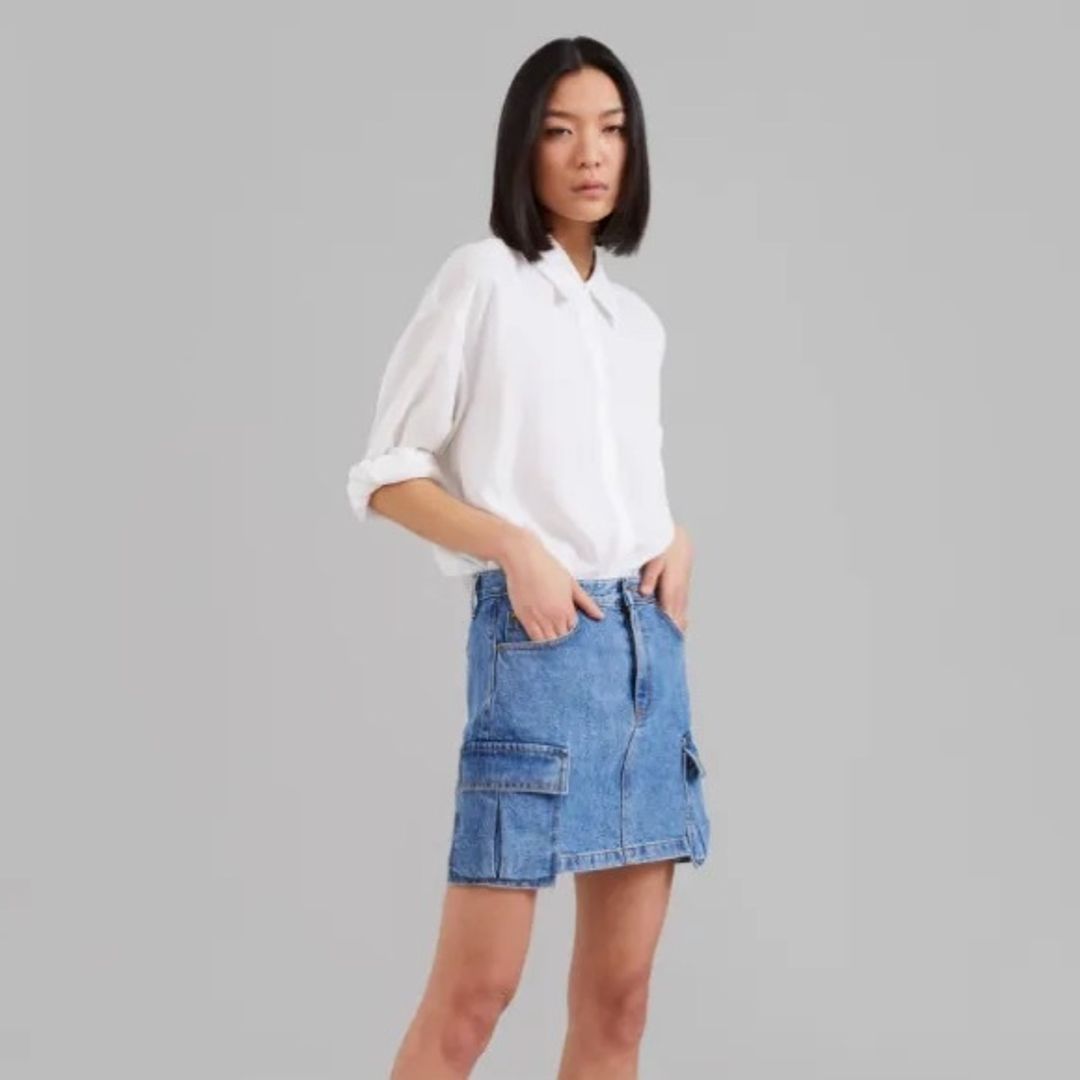 Taylor Denim Cargo Skirt