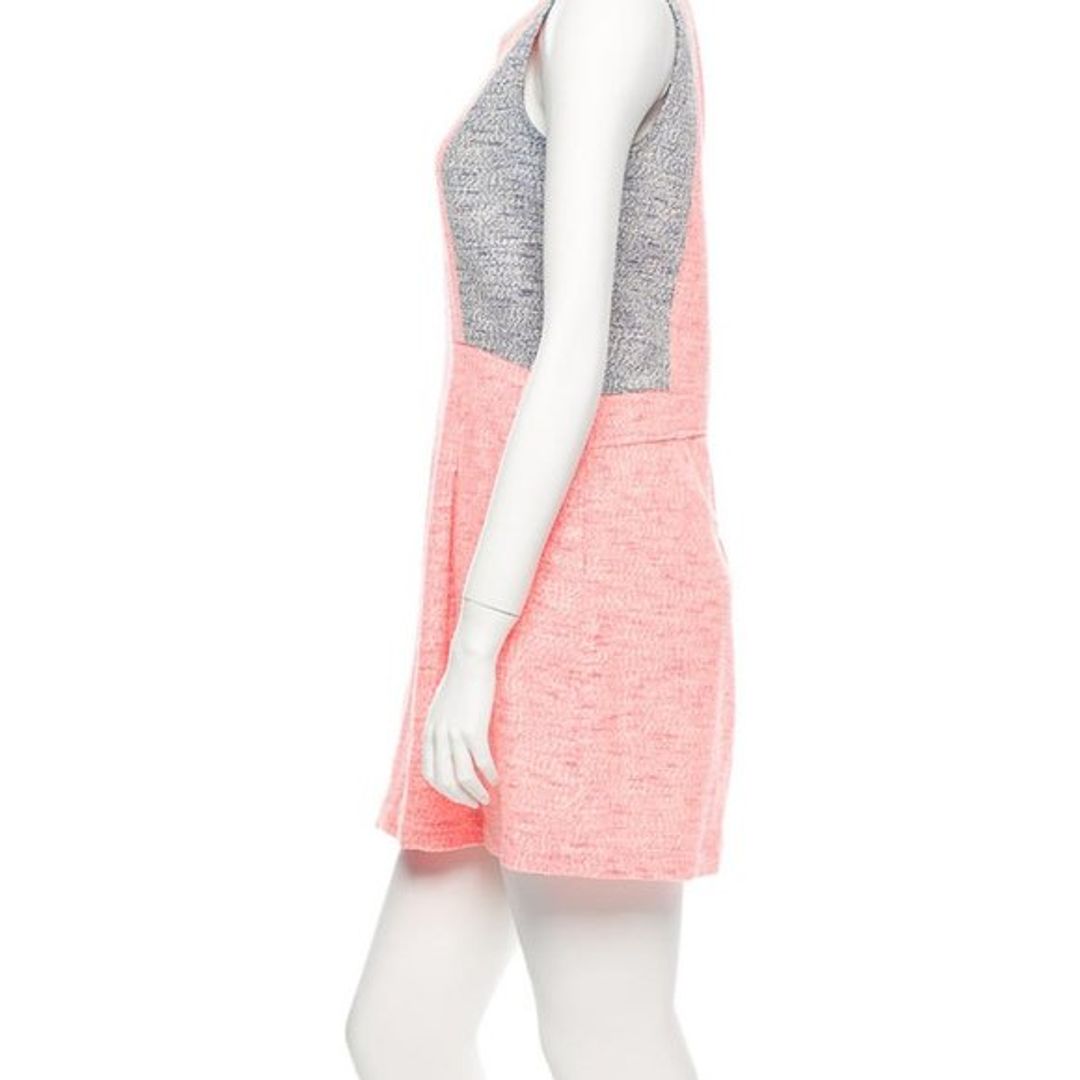 Sea Orange & Blue Sleeveless Tweed Dress