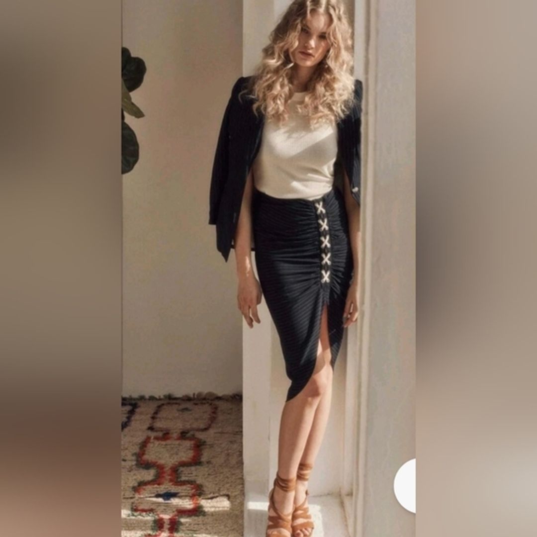 NWT Veronica Beard Marlow Lace Up Skirt