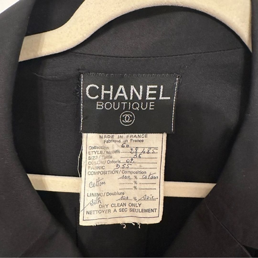Chanel Vintage Cotton Jacket with Camellia Buttons