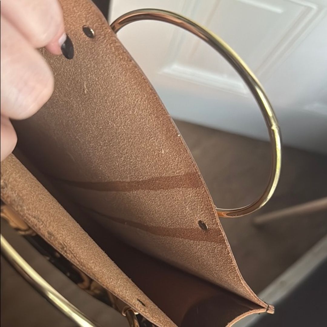 Future Glory Co. Marble Pattern Handbag with Gold Bangle Handles