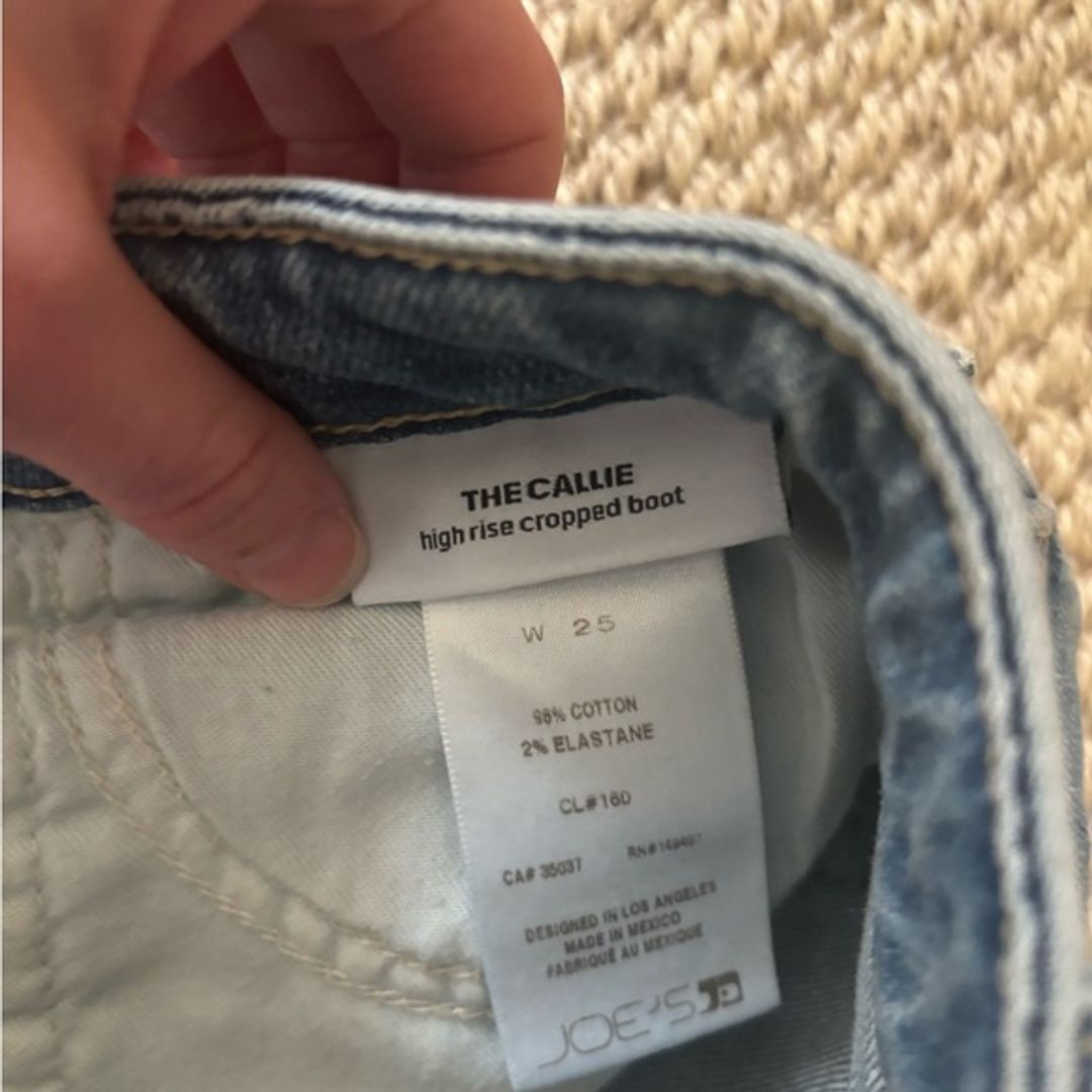 Joe's Jeans Callie Crop Bootcut Jean High Waist Asymmetrical Frayed Hem  