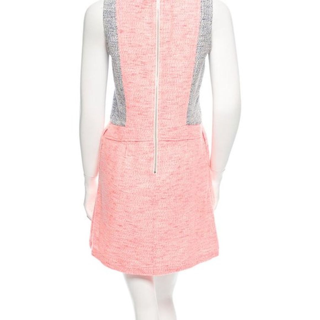 Sea Orange & Blue Sleeveless Tweed Dress