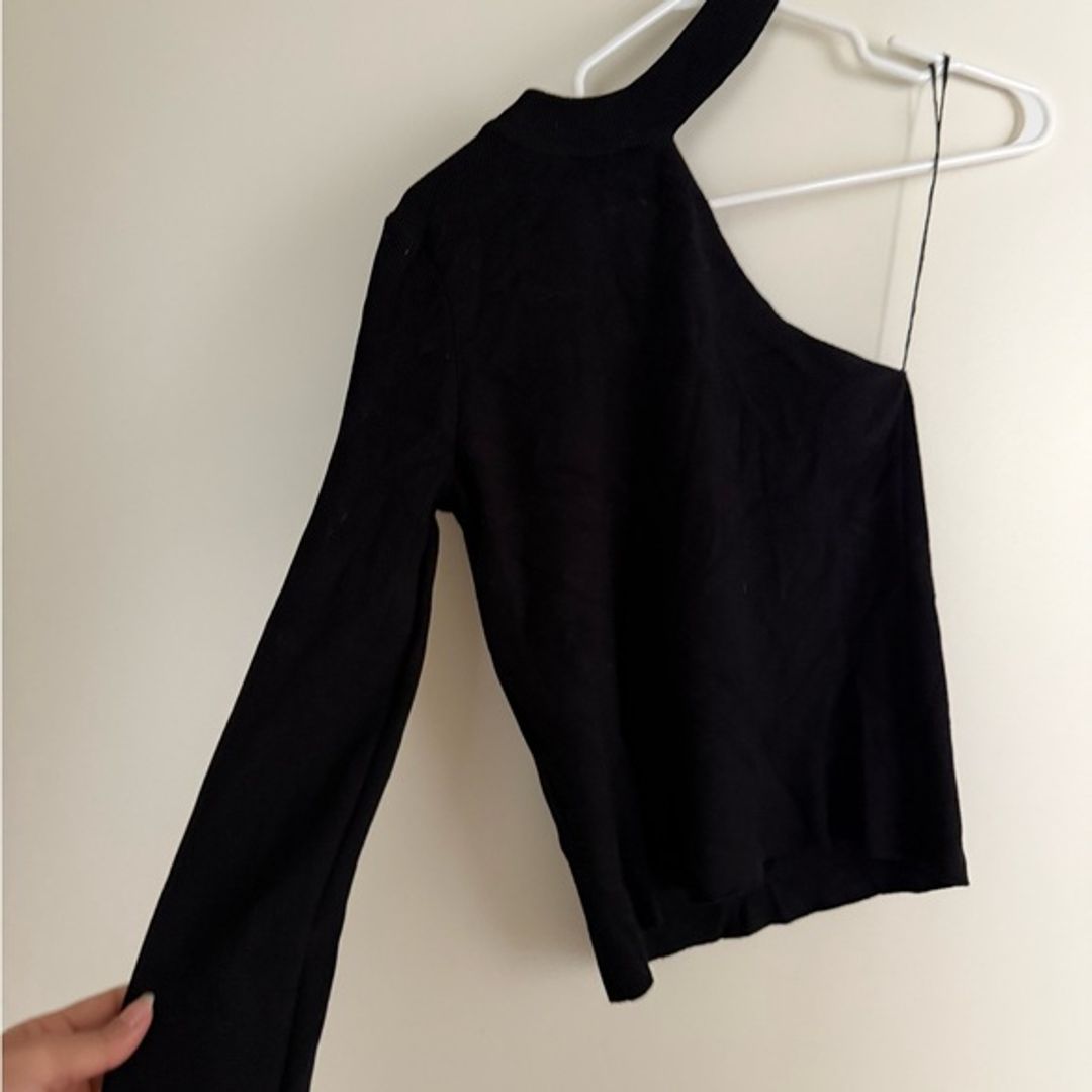 Mango Black Asymmetrical Blouse