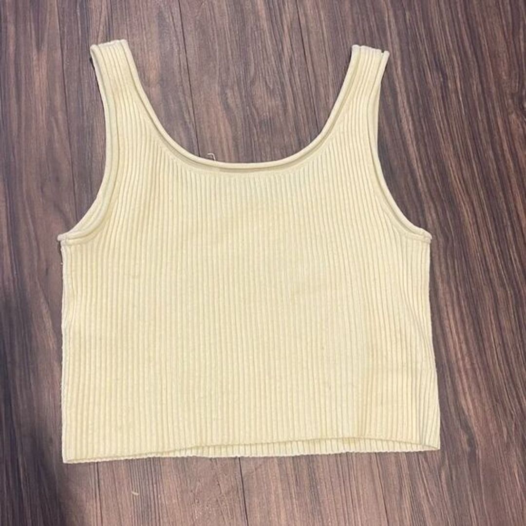 3.1 Philip Lim Yellow "Ribbed Stretch Wool Tank" Size Small