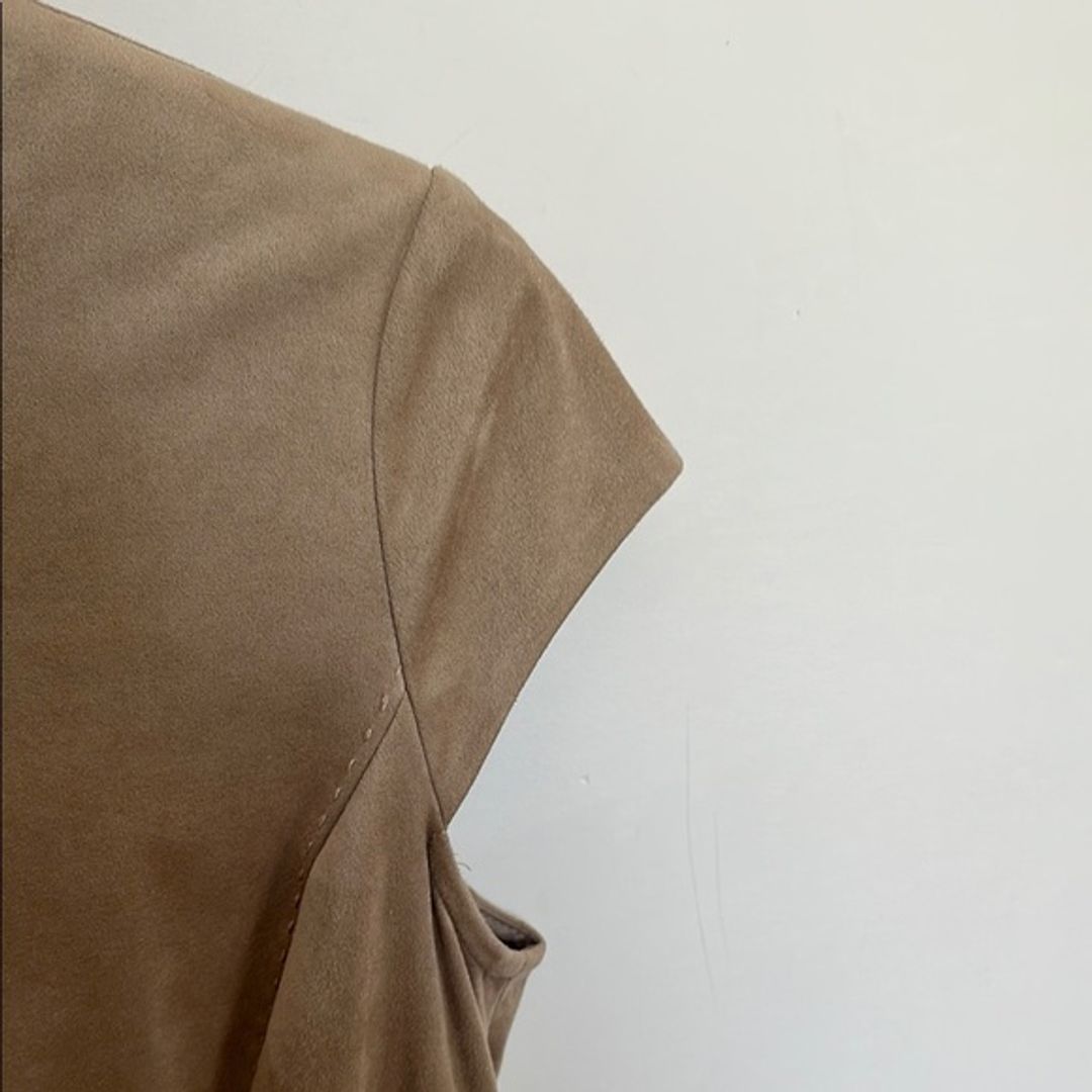 Tan Sheath Faux Suede Dress