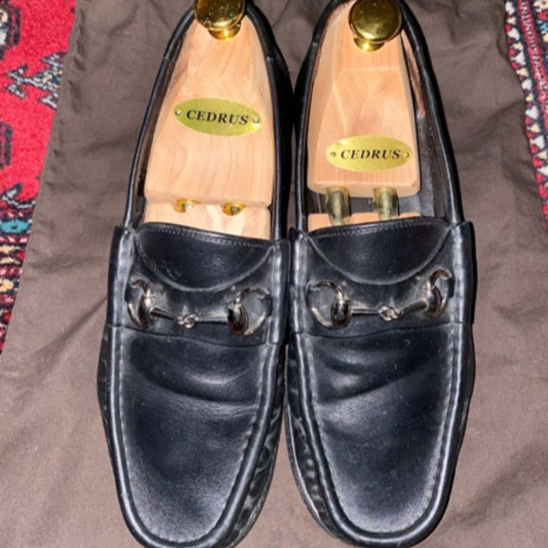 Mens Black Gucci Calfskin Horsebit Loafer