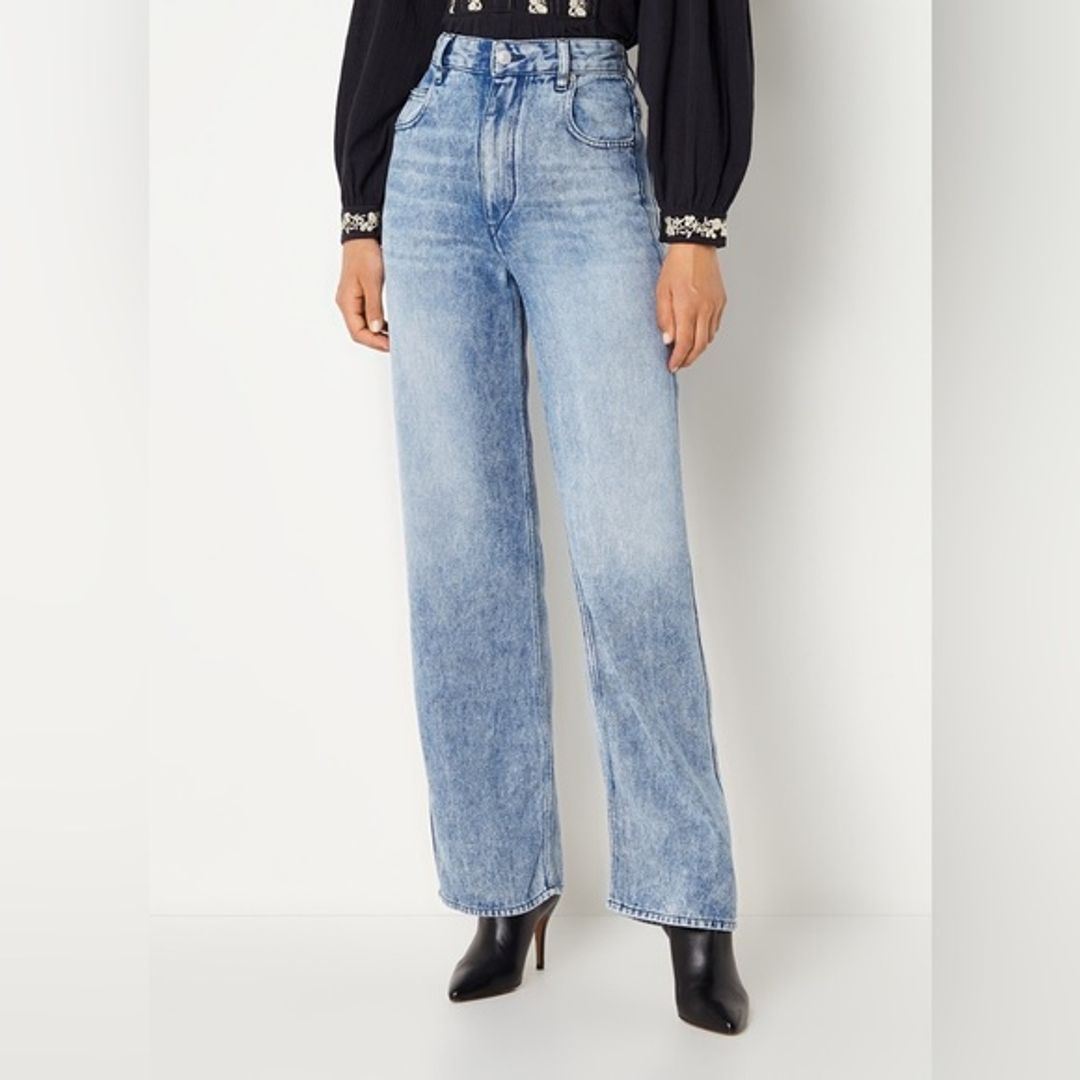 Isabel Marant Etoile Tilorsya High Rise Wide Leg Jeans