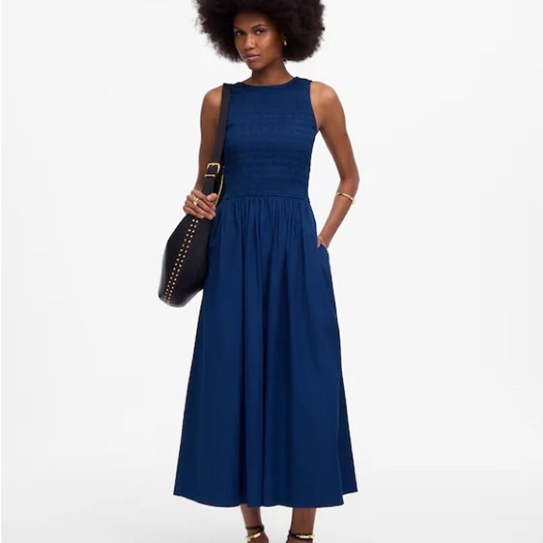 Madewell Deep Blue Backless Dress