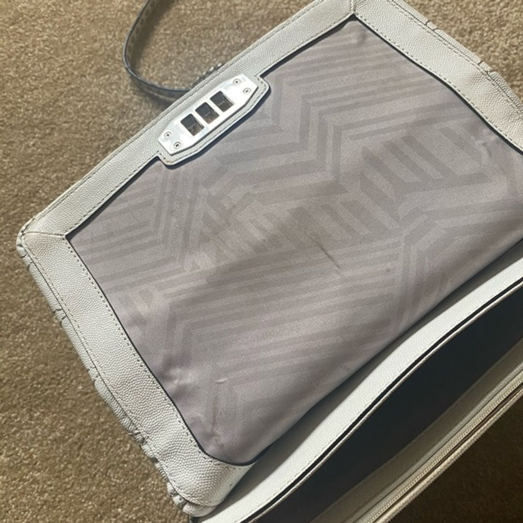 Rebecca Minkoff Je t’aime Medium White Crossbody Bag (Silver)