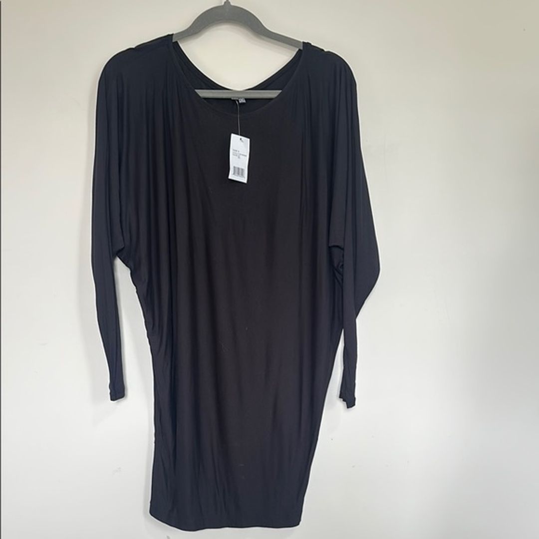 NWT Vince Black Tunic Tee Top Dolman Long Sleeve  Viscoce Stretch  